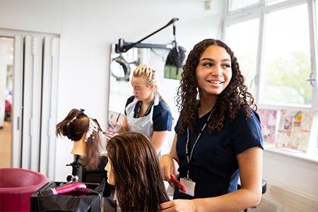 Student in Enhance beauty salon